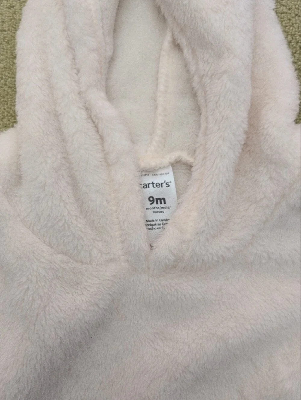 Carter's Plush Hooded Pullover- White